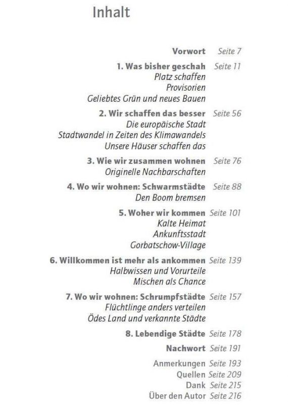 Inhaltsverzeichnis Buch Willkommenstadt